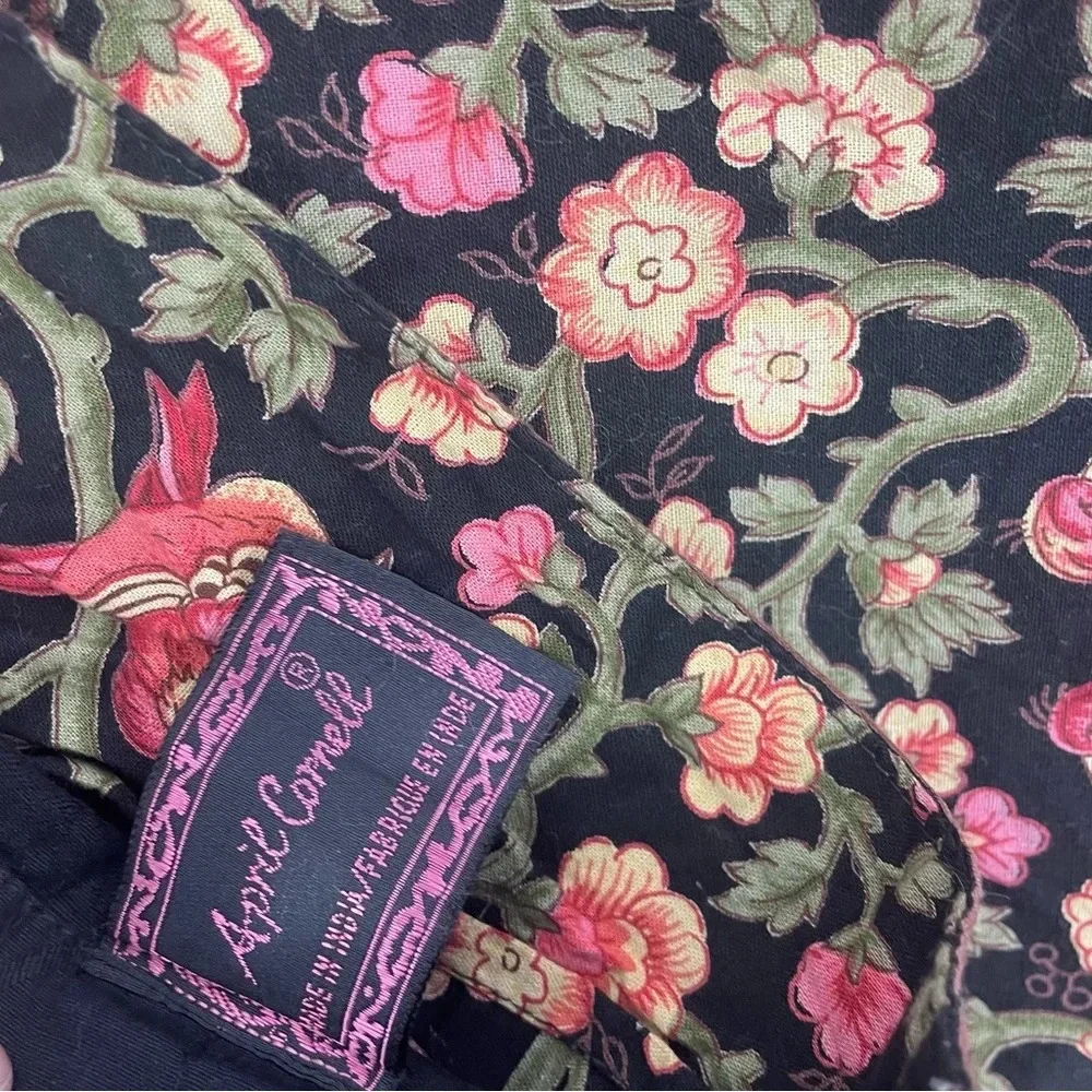 2 vintage April Cornell black pillowcases standard size